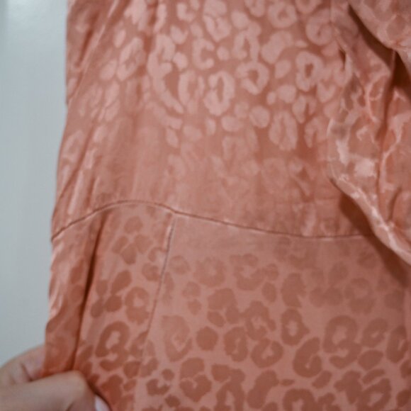 LPA Small 100% Silk Pink Animal Print Cowl Neck Maxi Dress Slip Maxi Dress - Picture 7 of 8